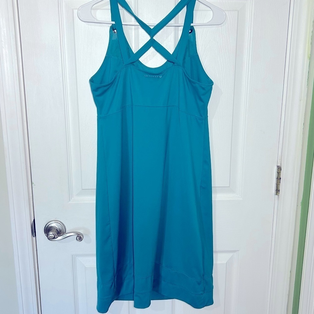 Merrell Opti-Wick Lily UPF 50 Aqua Teal Dress Medium Active Sport Athletic Dress - Picture 5 of 11